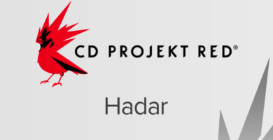 CD Projekt Red logo with a futuristic RPG background.