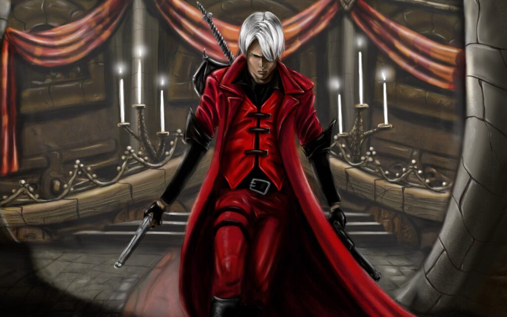 Dante from Devil May Cry 1 Remake in high-definition graphics.