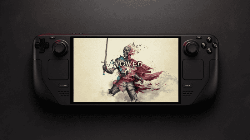 Avowed gameplay screenshot showcasing RPG elements and fantasy world on a PC screen.