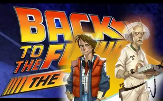 New Back to the Future game teaser poster featuring iconic DeLorean and futuristic setting.