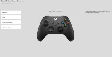 Xbox Wireless Controller receiving a firmware update on an Xbox console.