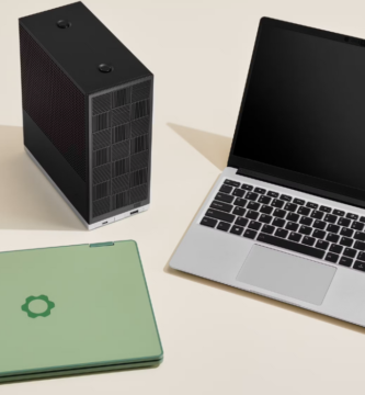 Framework Desktop and Laptop 12 showcasing modular design and compact form factor.