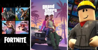 GTA 6 logo with creative mode concept, inspired by Fortnite and Roblox UGC