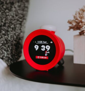 Nintendo Alarmo Clock with retro design and LED display.