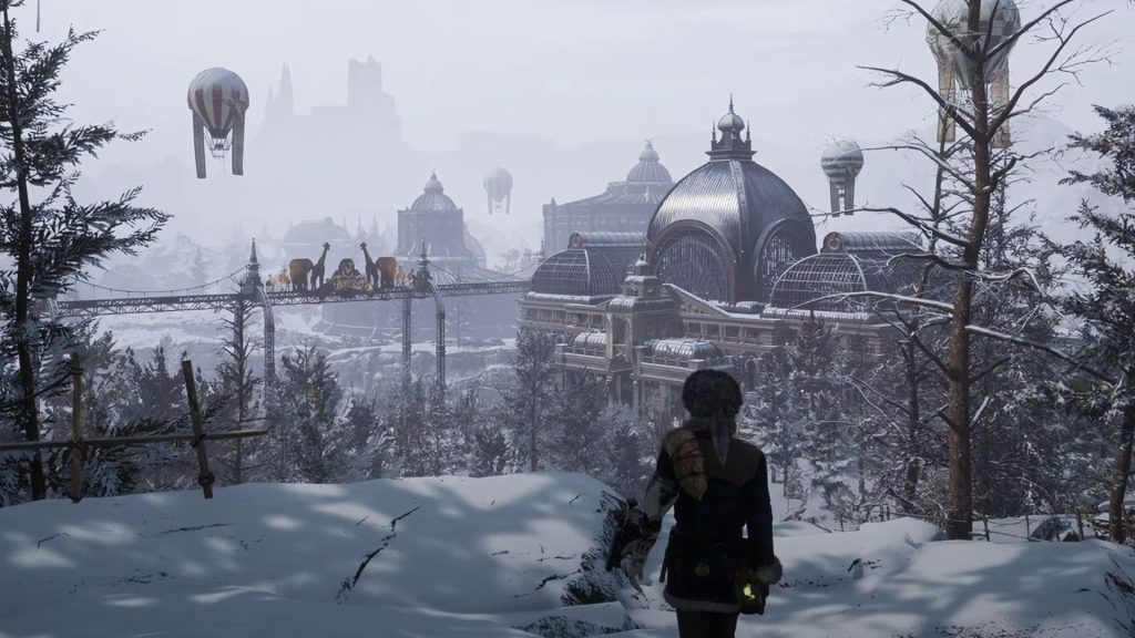 Screenshot from Lies of P: Overture showing the protagonist exploring Krat before the Puppet Frenzy.