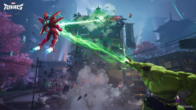 Marvel Rivals game screenshot showing heroes in battle.