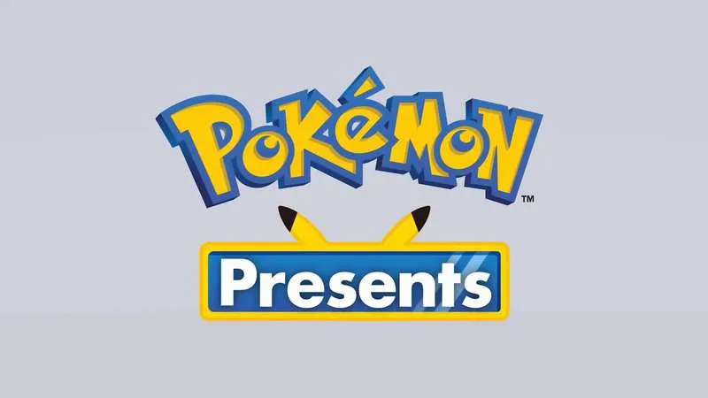 Pokémon Presents 2025 event announcement featuring Pikachu and a Poké Ball.