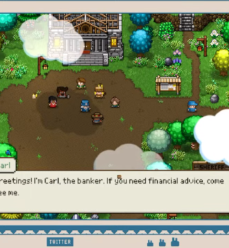 Screenshot of Cattle Country demo gameplay featuring a town scene and NPC interaction.