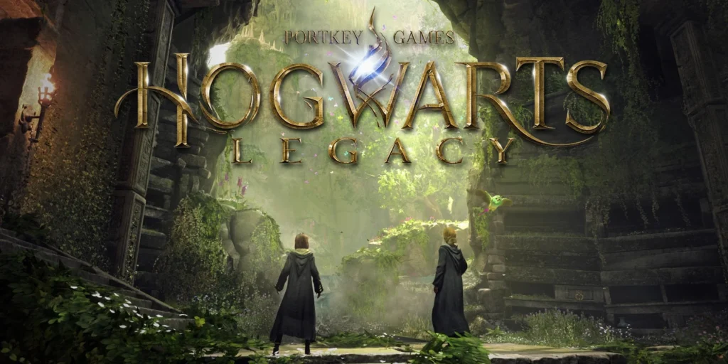 Hogwarts Legacy sequel teaser image featuring magical castle and wizard characters.