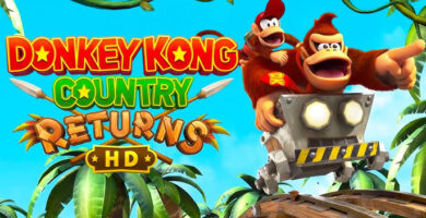 Donkey Kong Country Returns HD gameplay featuring Donkey Kong and Diddy Kong in a vibrant jungle setting.