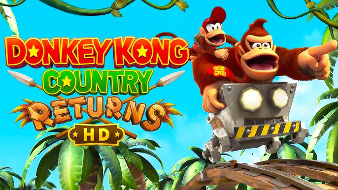 Donkey Kong Country Returns HD gameplay featuring Donkey Kong and Diddy Kong in a vibrant jungle setting.