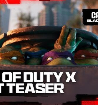 TMNT characters in Call of Duty, featuring Leonardo, Michelangelo, Donatello, and Raphael in tactical gear.