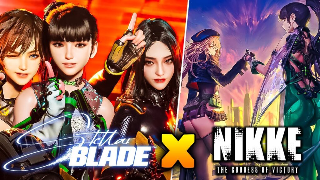 "Stellar Blade game protagonist Eve in action" "Goddess of Victory: Nikke game characters"