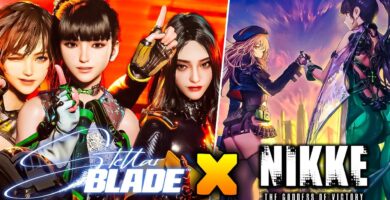 "Stellar Blade game protagonist Eve in action" "Goddess of Victory: Nikke game characters"