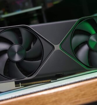 Nvidia RTX 5090 and 5070 Ti graphics cards placed on a gaming desk.