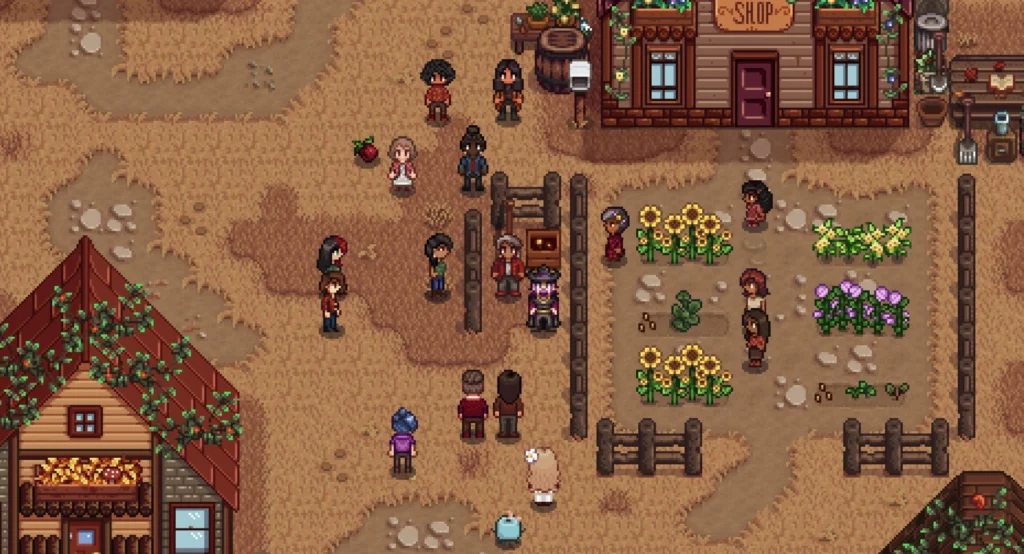 Sunberry Village Mod gameplay showing new village area and characters in Stardew Valley