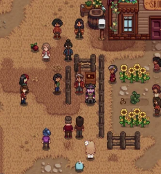 Sunberry Village Mod gameplay showing new village area and characters in Stardew Valley
