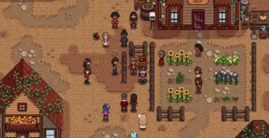 Sunberry Village Mod gameplay showing new village area and characters in Stardew Valley