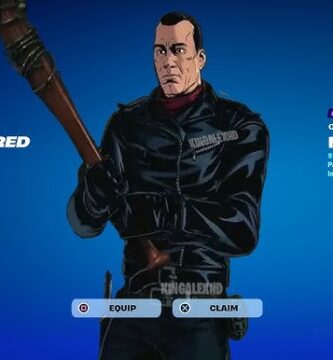 Negan Fortnite skin featuring his signature leather jacket and Lucille bat