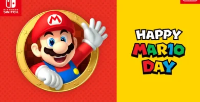 Collage of discounted Mario games available for MAR10 Day 2025