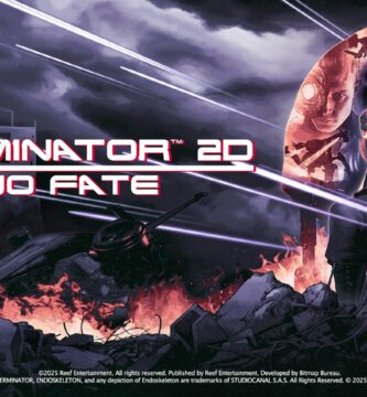 Screenshot of Terminator 2D: No Fate – A fast-paced run & gun action scene with pixelated Terminator characters.