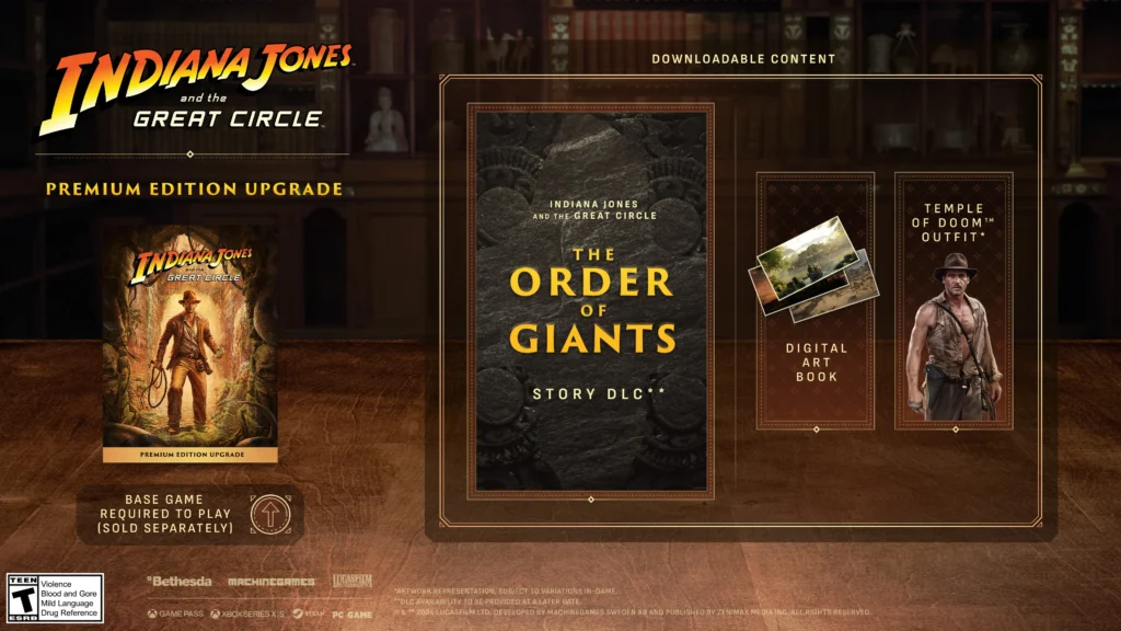 PS5 game case for Indiana Jones and the Great Circle with disc and download notification
