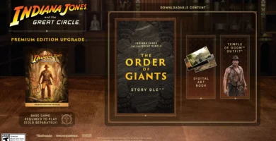 PS5 game case for Indiana Jones and the Great Circle with disc and download notification