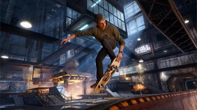 Tony Hawk’s Pro Skater 3+4 remaster gameplay screenshot showcasing improved graphics and tricks.