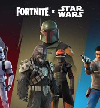 Fortnite Star Wars crossover teaser featuring iconic characters and weapons.