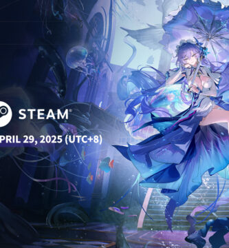 WuWa Steam release date announcement with main characters in a futuristic battle scene