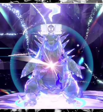 Ghost Tera Type Tyranitar featured in Pokémon Scarlet and Violet Seven-Star Raid battle promo.
