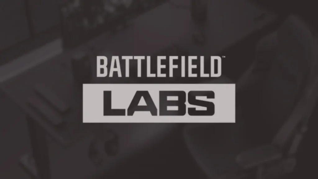 A gaming setup with Battlefield Labs logo, symbolizing early access for participants