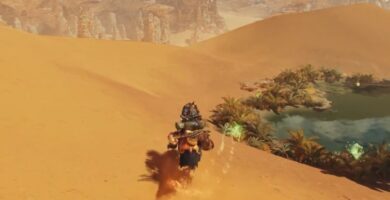 A hunter exploring the seamless open world of Monster Hunter Wilds, showcasing dynamic terrain transitions.