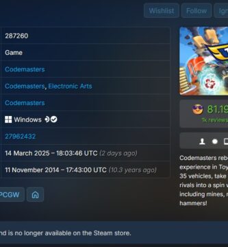 Steam game library showing delisted EA and Codemasters titles