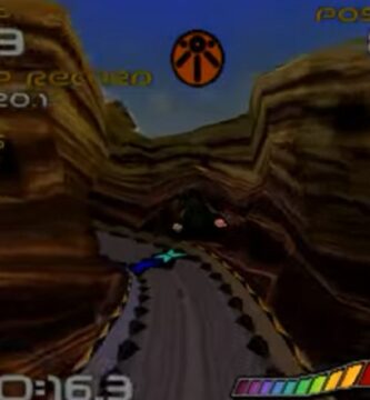 Wipeout gameplay running on Sega Dreamcast console