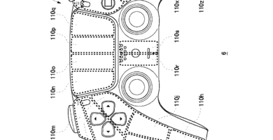 Illustration of Sony’s patented PlayStation controller with solar cells