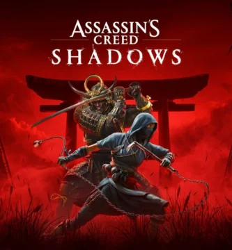 Assassin’s Creed Shadows official artwork featuring main characters Yasuke and Naoe in a feudal Japan setting.
