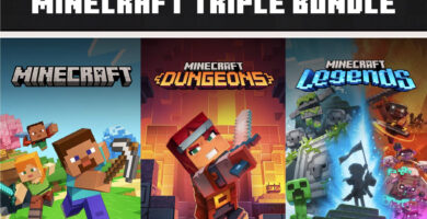 Minecraft Triple Bundle Pack leak showcasing three game covers.