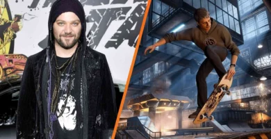 Bam Margera skateboarding in Tony Hawk’s Pro Skater series