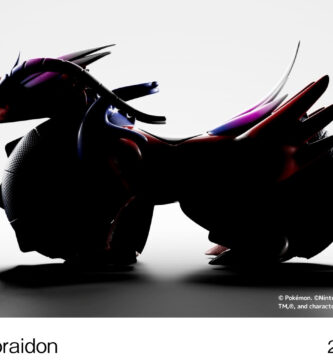 A sleek, futuristic Honda motorcycle inspired by Project Koraidon, showcasing advanced technology and aerodynamic design.