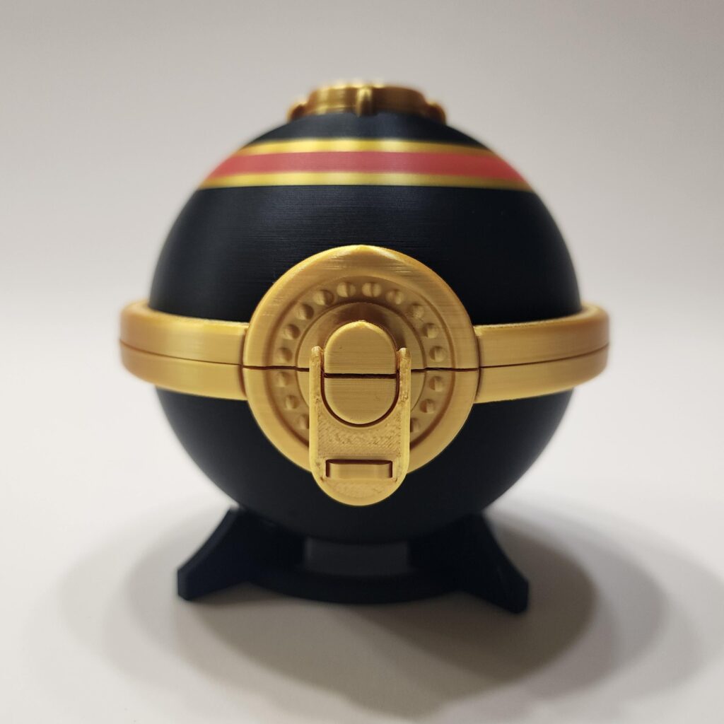 Legends Arceus-themed 3D printed Luxury Ball with intricate gold accents