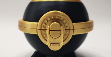 Legends Arceus-themed 3D printed Luxury Ball with intricate gold accents
