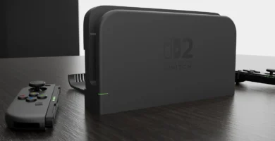 Leaked image of the Nintendo Switch 2 dock showcasing a sleek and modern design.