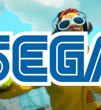 Sega logo with a background of gaming icons, symbolizing changes in game development strategy.