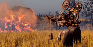 Gameplay screenshot of Nightingale's Victorian fantasy world showing survival and crafting elements.