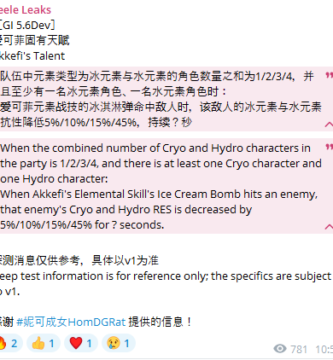 Effie from Genshin Impact using her Elemental Skill in Fontaine leak