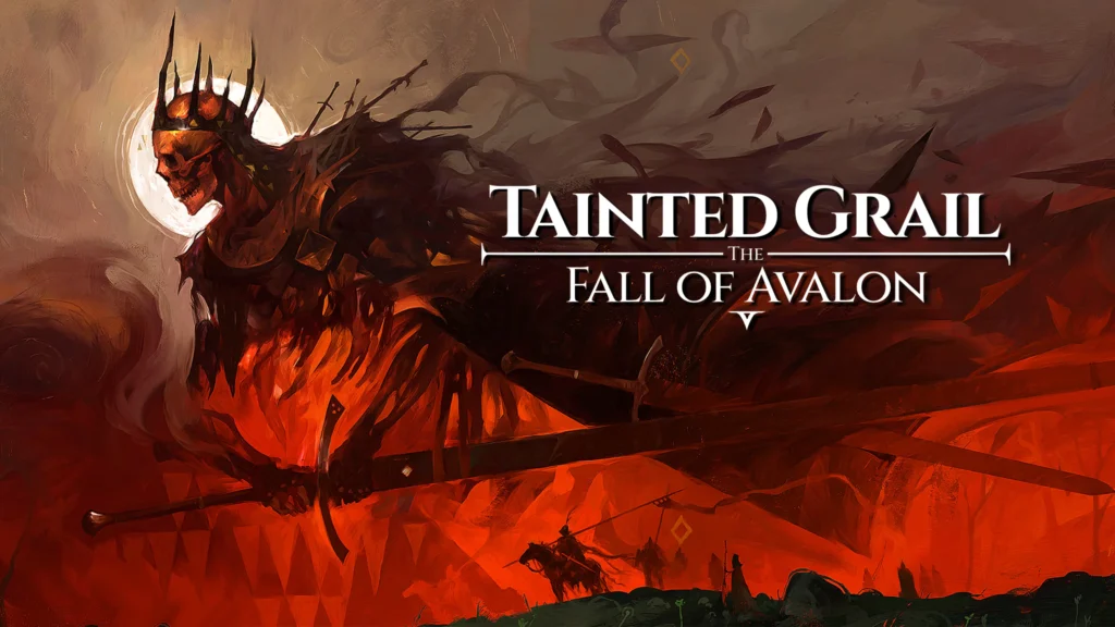 Tainted Grail: The Fall of Avalon character standing in eerie, fog-filled medieval ruins