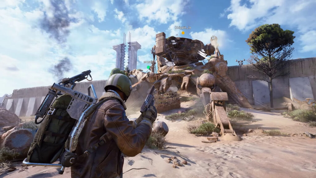 ARC Raiders gameplay showing squad vs enemies in sandbox extraction mode