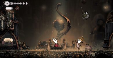 New Hollow Knight: Silksong screenshots show Bellhart, the Lace fight, and the starting area as updated on the Nintendo Japan website.