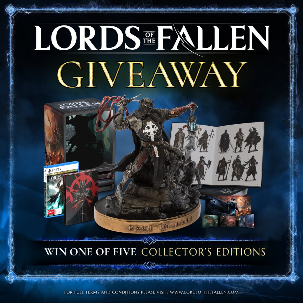 Official Lords of the Fallen giveaway tweet announcing PS5 Collector’s Edition contest